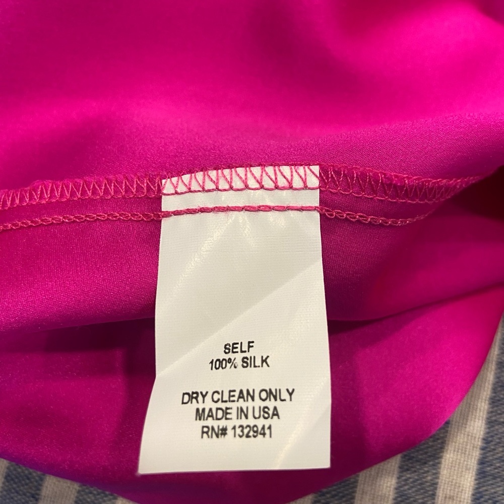 Amanda Uprichard X REVOLVE  Mini Dress Bright Hot Pink Medium 100% Silk - Picture 7 of 8